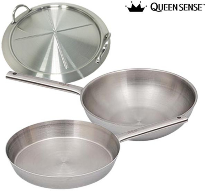 퀸센스 샤이니 통5중 IH 후라이팬3종28+28궁-스텐커버, 단품, 1개