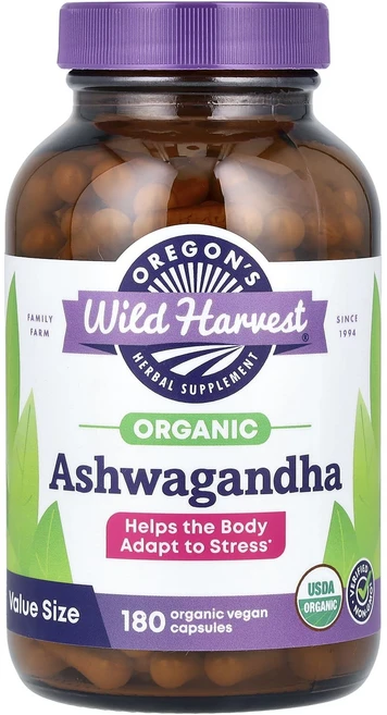 몸관리하세요 겨울입니다 Oregon's Wild Harvest 유기농 아슈와간다 유기농 베지 캡슐 180정(캡슐 1정당 400mg) 특별관리진행, OregonsWildHarvest유기농아슈와간다유기농베, 1개 - 쿠팡