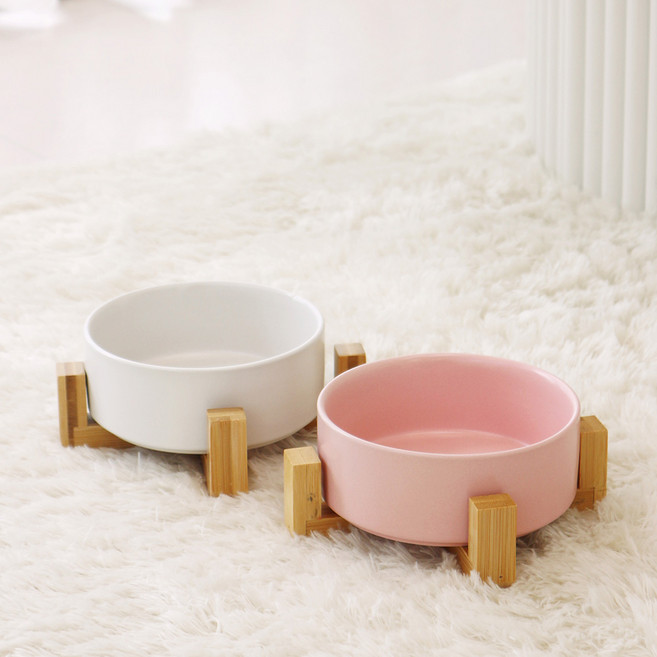 [한정 특가] 강아지 고양이 도자기 식기 밥그릇 물그릇, 그린+그린+그린, 1개