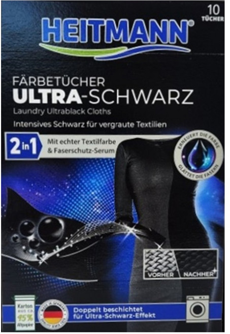 하이트만 검은옷 전용 세탁 이염방지 시트 색빠짐방지 10매입 독일산 무배, 1세트