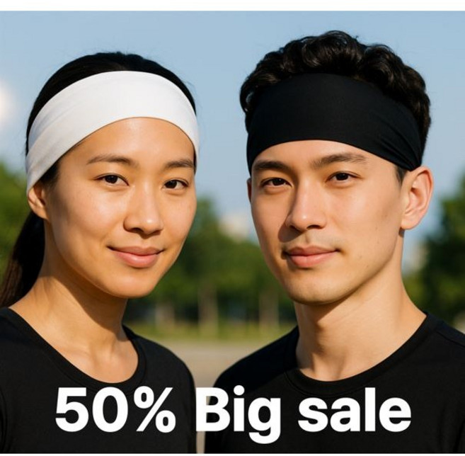 이코프리덤 무지 스포츠 다용도 헤어밴드, 블랙+화이트, 1세트