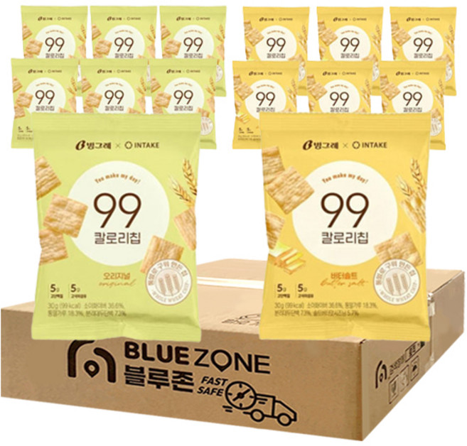 빙그레 99칼로리칩 14개 (오리지널 7개+버터솔트 7개), 1세트