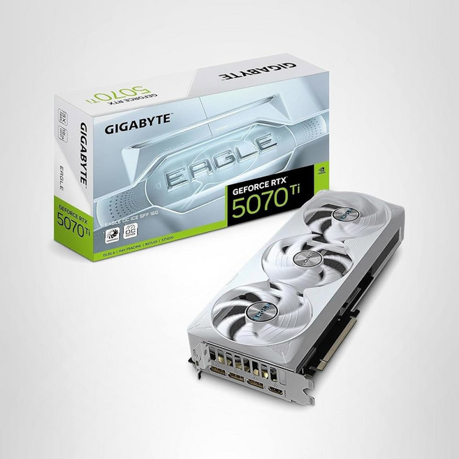 기가바이트 지포스 RTX 5070 Ti 이글 OC IC ESFF 16G 그래픽 카드 16GB 256비트 GDR7 PCIe 5.0 윈드포스 냉각 시스템 GV-N507TEAGL