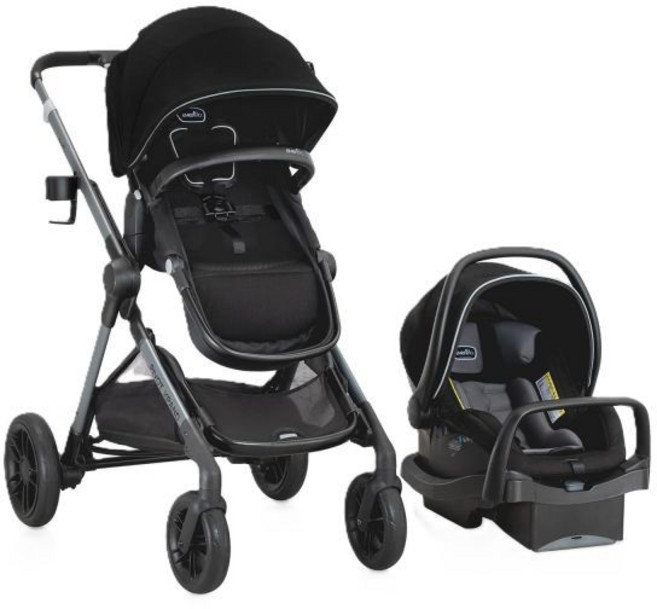라이트맥스 유아용 카시트가 장착된 이븐플로 피벗 익스팬드 모듈형 여행 시스템(에어셔 블랙), Ayrshire Black, Pivot Xpand Modular Travel Sys