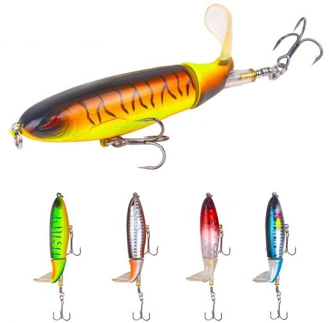 FISHHUNTER 회전꼬리 탑워터 루어낚시 5종세트 혼합색상, 혼합, 1세트, 13g