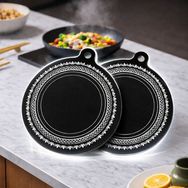 에니픽 스크레치 방지 인덕션 보호 매트, 2개, 블랙