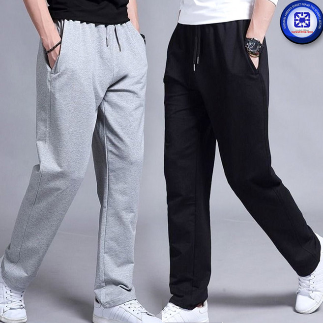 더세븐스레터 남성 봄부터가을겨울까지 일자 AUTO트레이닝 특양면 편한 허리밴딩 일자 트레이닝 바지 츄리닝 남자바지 집 외출 운동용4칼라