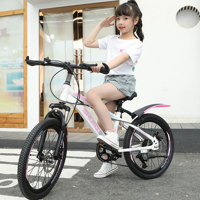 초등학생자전거 MTB 20인치 중학생 등하교 입문 두발, 20inch, 기타, 화이트핑크 디스크 충격 흡수