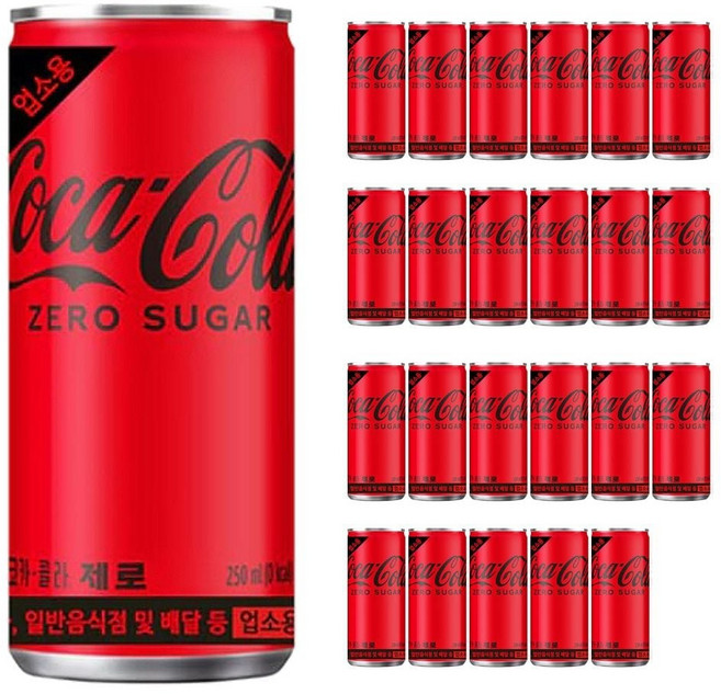 코카콜라 제로 업소용 캔음료, 60개, 245ml
