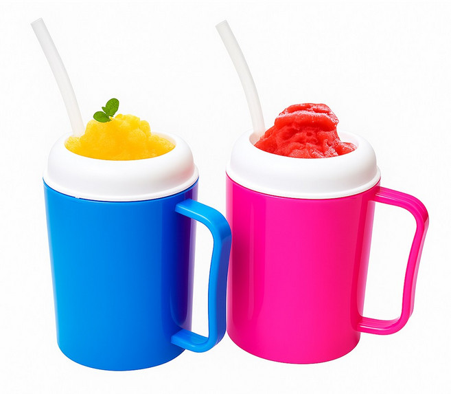 슬러시 메이커 2종 세트, 블루 + 핑크, 1세트