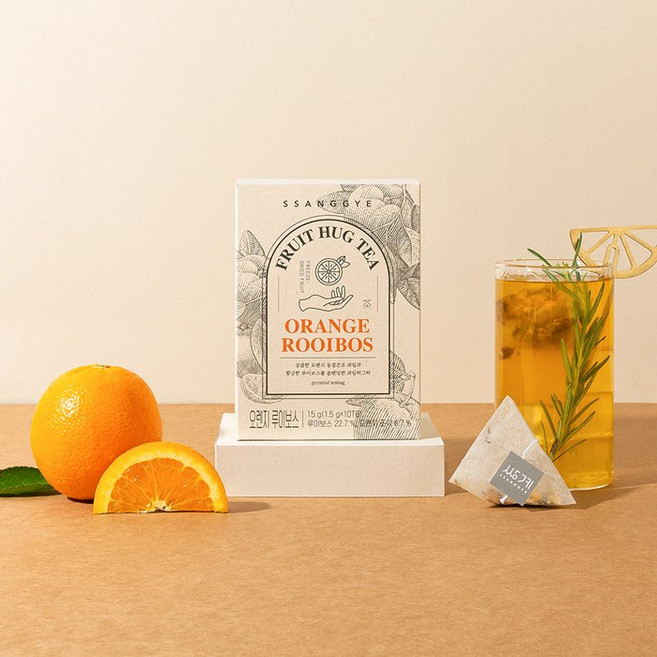 [쌍계명차 본사공식] 과일 허그티 오렌지 루이보스 10티백, 1.5g, 10개