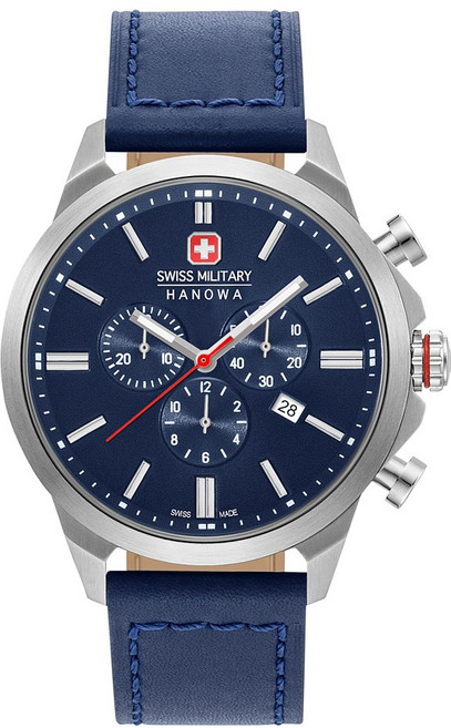 스위스 밀리터리 하노와 남성 가죽시계 06-4332.04.003