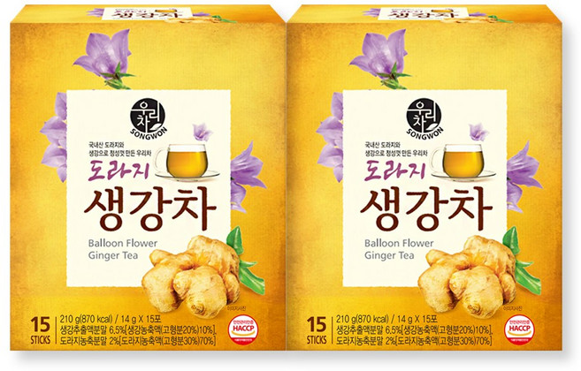 송원 도라지생강차, 14g, 15개입, 2개