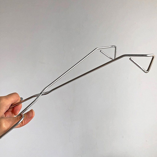 캠팸 삼각 집게 삼각고기집게 가위형 집게, 1개, 스테인리스