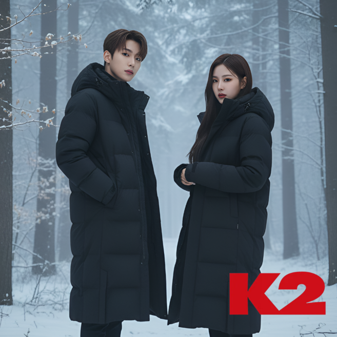 K2 롱패딩 씬에어 벤치파카 구스다운 남여공용 커플 JWE04BON