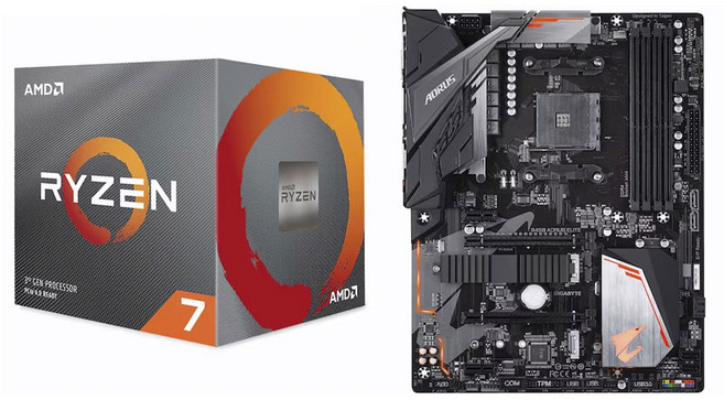 B450 AORUS ELITE 메인보드 + AMD RYZEN R7 3700X CPU 번들