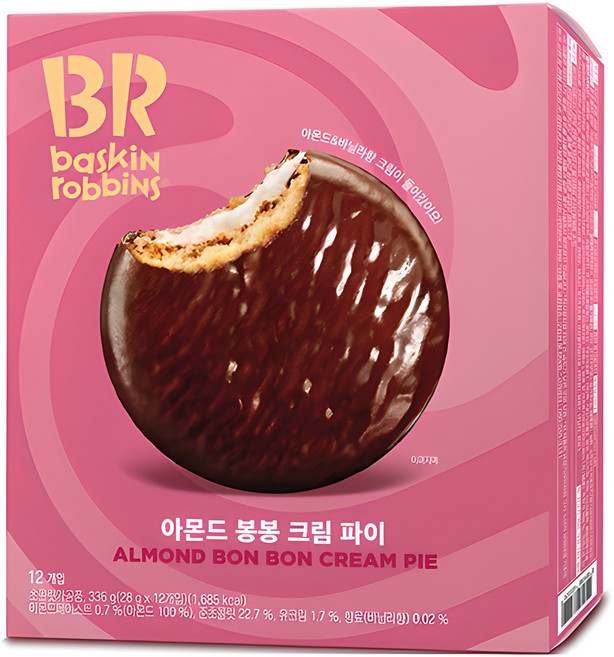 배스킨라빈스 아몬드 봉봉 크림 파이, 336g, 1개