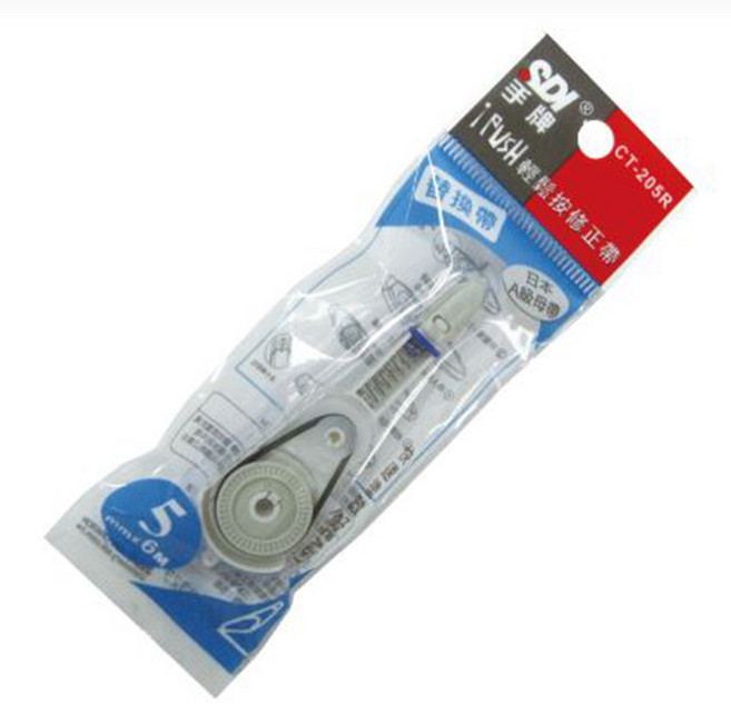 SDI手牌 iPush 輕輕按修正帶 CT-204R 4.2mmx6m 替換帶, 藍, 10個