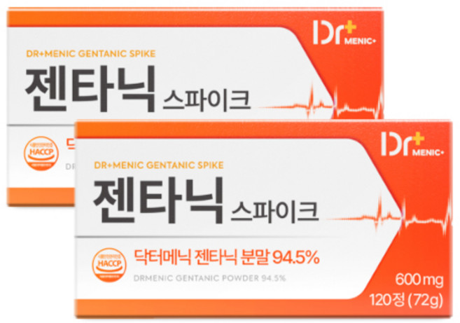 [정품 94.5%] 닥터메닉 젠타닉 스파이크 바나바잎 해썹 식약청인증, 2개, 120정