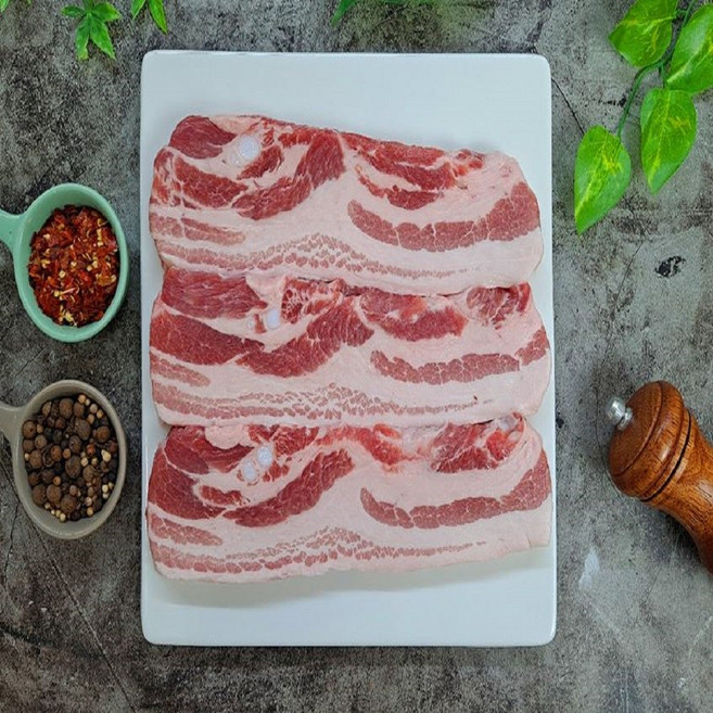 덴마크 돼지고기 삼겹살 구이용 두께 1.5cm 500g, 1개