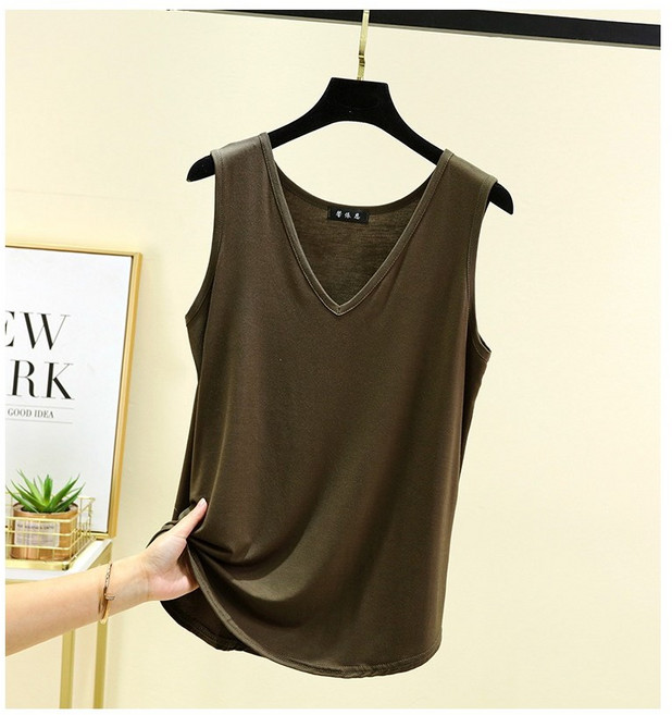 여성 모달 브이넥 민소매 티셔츠 9가지 컬러