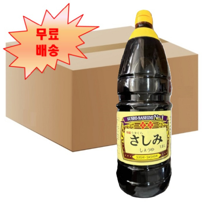 [후추마스터] 아주존 특급사시미간장 1.8L X 6EA 박스 업소용 회간장 쇼유 맷돌표, 6개