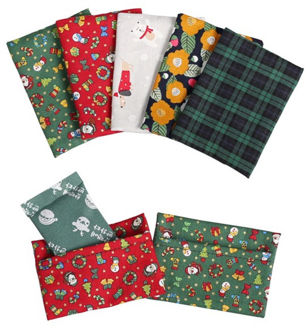 (완제품) 30g 핫팩 커버 5종 세트 - 크리스마스 / 미니핫팩용, 1개, 혼합색상