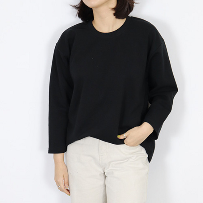 슈가티 남여공용 무지 7부 긴팔 티셔츠