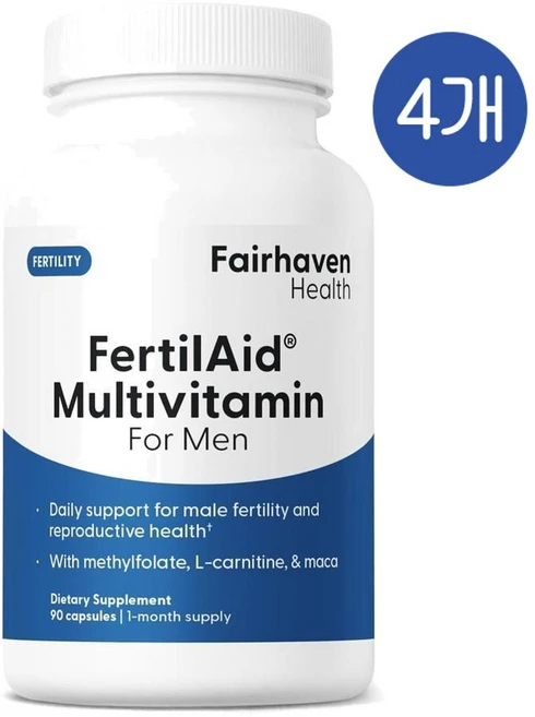 페어해븐헬스 남성 퍼틸에이드 멀티비타민 캡슐 Fairhaven Health FertilAid Multivitamin, 90정, 4개 - 쿠팡