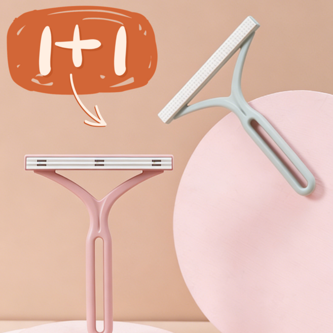 혼반홈 옷 털 먼지 수동 보풀제거기, 그린+핑크, 1세트