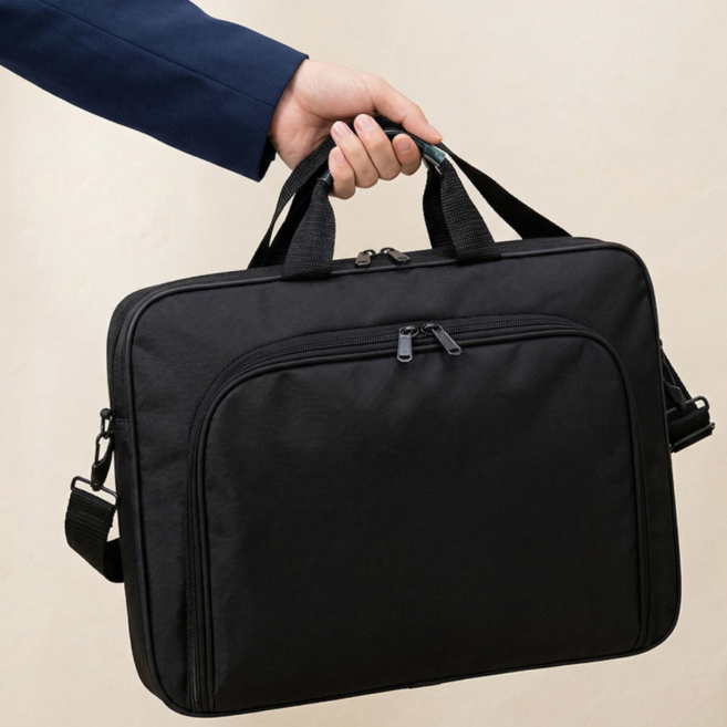 아메니아 넉넉수납 스크래치방지 노트북가방, 1개, 블랙