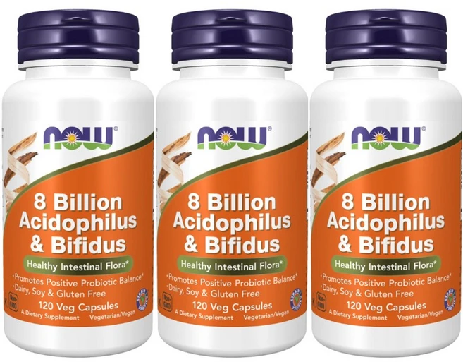 나우푸드 80억 아시도필러스 & 비피더스 유산균 베지 캡슐, 120정, 3개 - 쿠팡