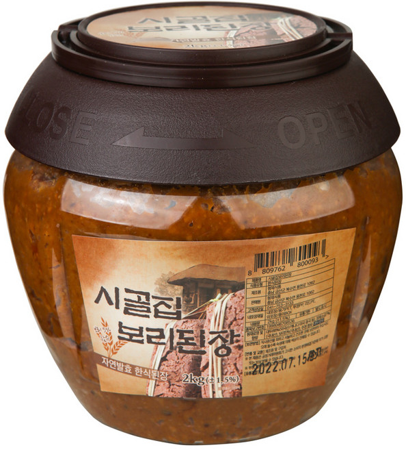 시골집 항아리숙성 보리된장, 1개, 2kg
