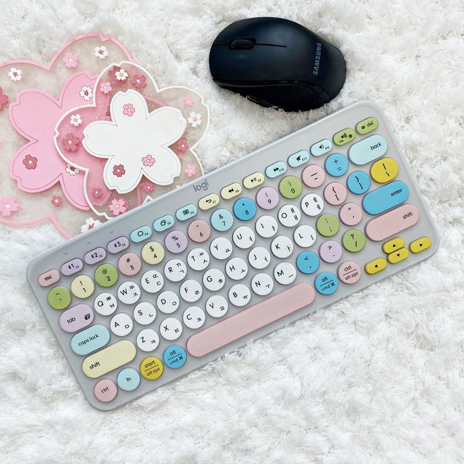 로지텍 K380 K380S 키스킨 한영 컬러 실리콘 키보드덮개 커버, 1개, K380(버블화이트)