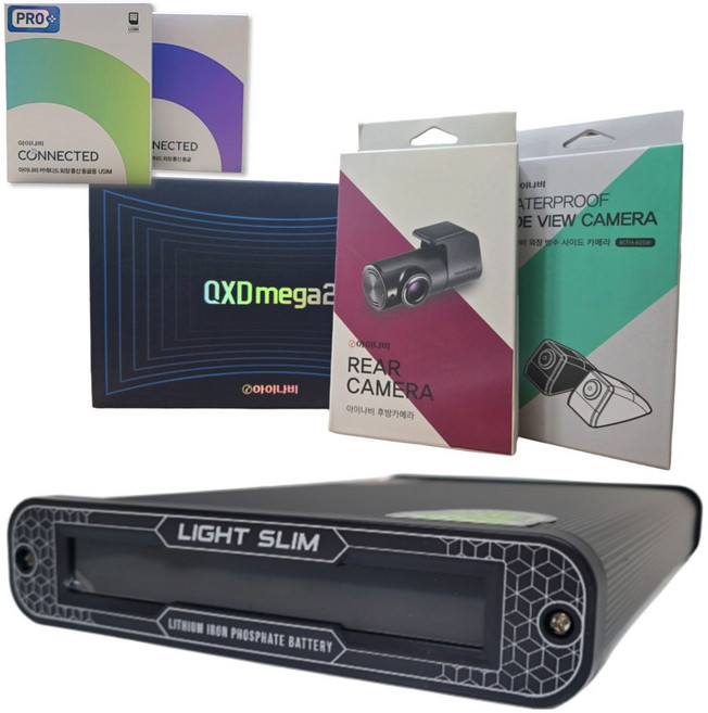 아이나비 4채널 QXD MEGA2+커넥티드 프로플러스+에코파워팩 라이트슬림 S20(5m 배선) / 출장장착 추가가능, 블랙+5m 배선+출장장착, 128GB