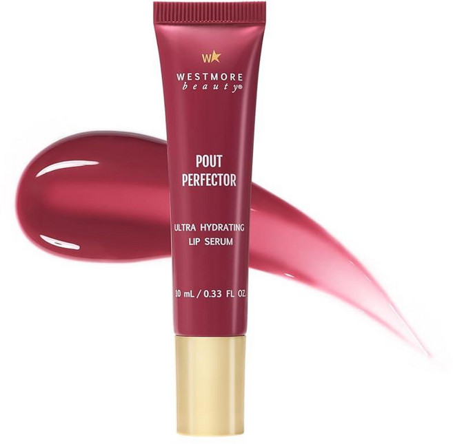 Westmore Beauty Pout Perfector 립글로스 - 히알루론산 및 비타민 E가 함유된 강렬한 수분 공급 시어 틴트 밤 건조하고 갈라진 입술을 풍성하게 하고 영양