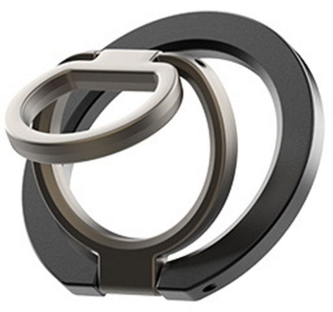 옐로우베이스 맥세이프 양면 호환 2단 조절 스마트톡 핸드폰 거치대, 1개, 블랙