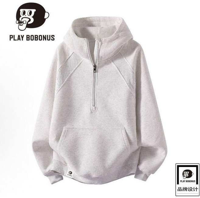 PLAY BOBONUS 美式半拉鍊連帽衛衣