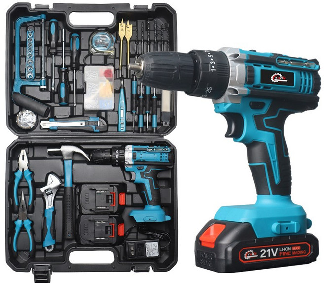 YUON 독일 충전 임팩 햄머 전동드라이버 21V 2.0Ah + 배터리 2p, 1개