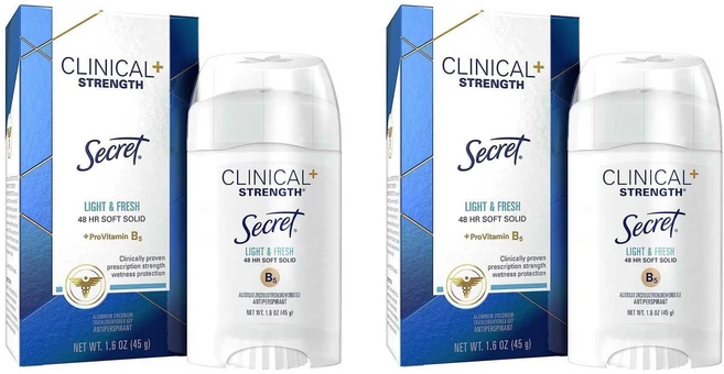 시크릿 클리니컬 스트렝스 소프트 솔리드 데오드란트 1.6oz 2팩, 45g - 쿠팡