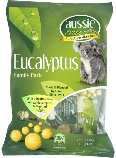 오씨드롭스 Aussie Drops 유칼립투스 쉐어팩 호주 사탕 150g 6팩 총 900g, 1개 - 쿠팡