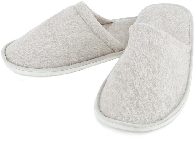 하루이슬리퍼 타올천 실내슬리퍼 오픈형 막힌형, 라이트그레이, 1개