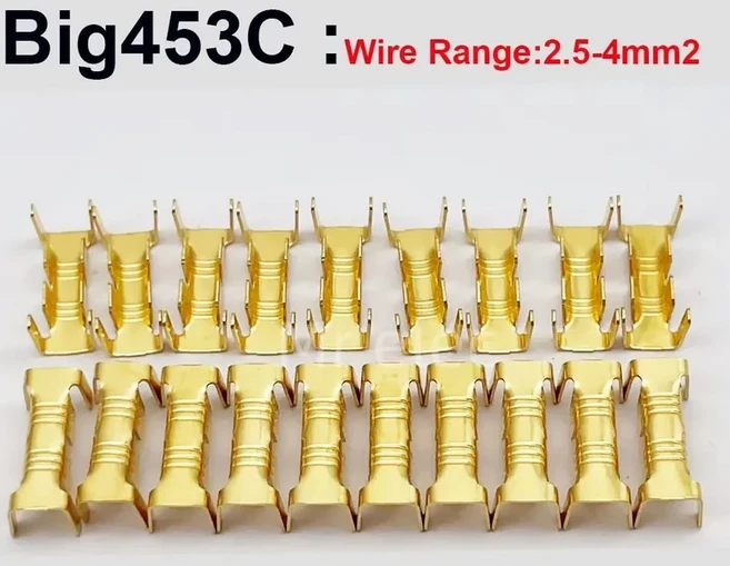 U자형 터미널 탭 콜드 인서트 와이어 커넥터 전기 미니 소형 소형 톱니 453, 200pcs, [01] big 2.5-4.0MM