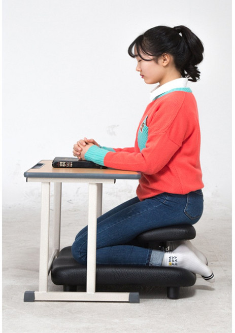 기도의자 이탈리아산 천연가죽기도의자 무릎의자 묵상의자 기도의자와 책상 세트구매, 새틴 그레이 천연가죽기도의자와 책상