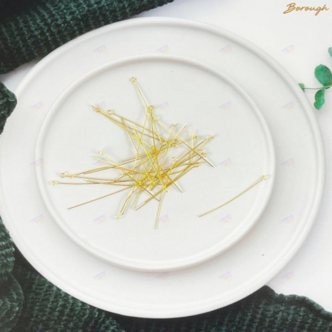 부자재 구슬 핀 시침핀 공예 재료 DIY 공예품 수공예 장식용 핸드메이드, 볼핀골드1P, 1개