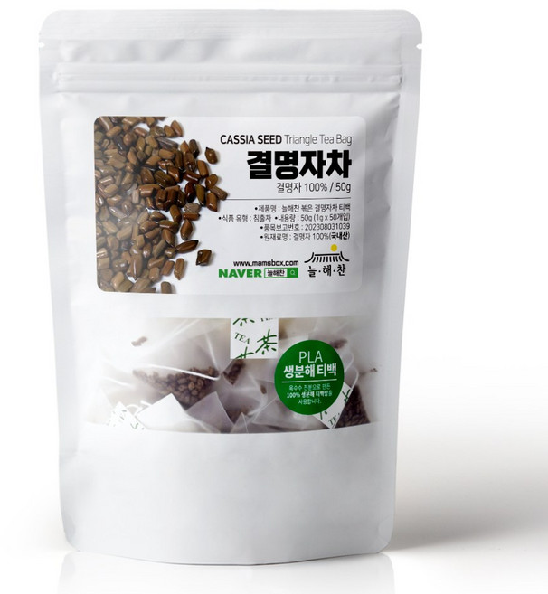 늘해찬 볶은 국산 결명자차 티백 삼각티백 대용량, 1g, 50개입, 1개