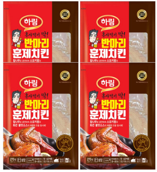 하림 반마리훈제치킨불맛소스 320g, 270g, 4개