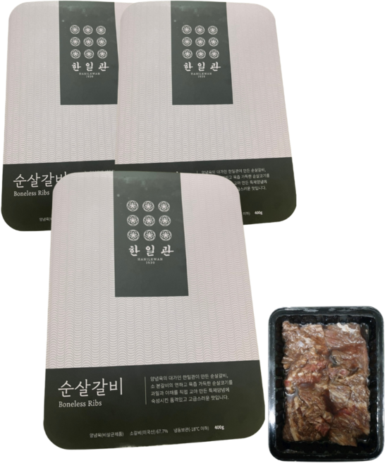 한일관 순살갈비 400g, 3개