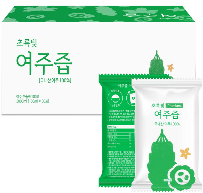 [흙의미학] 담양 초록빛 여주즙 여주진액, 100ml, 60개