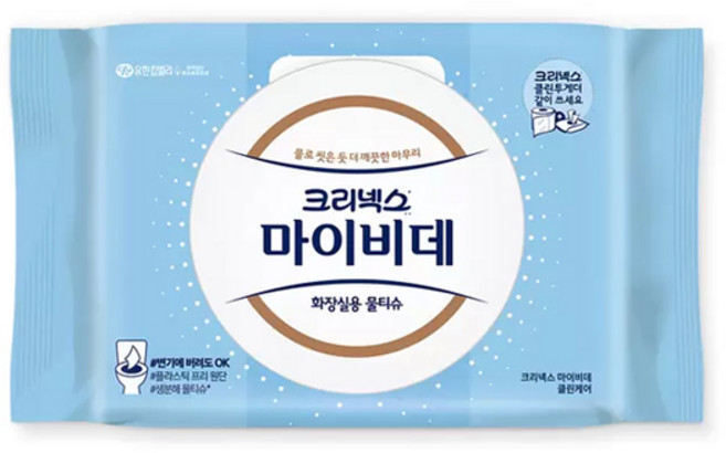 마이비데 화장실용 물티슈 캡형, 60매, 3개